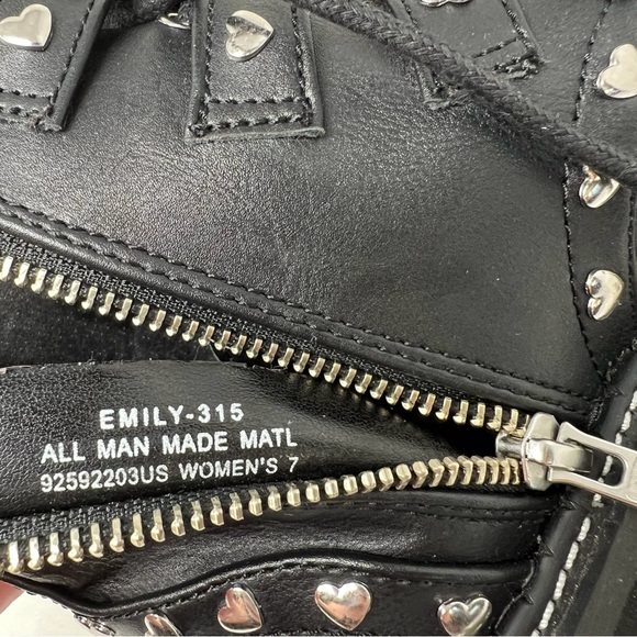 Demonia Emily-315 Ankle Boots Size 7 Black Vegan Leather Platform Whimsigoth - Picture 11 of 12